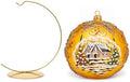 Hand Blown Glass Ball Christmas Ornament, 6 in, Blast Gold