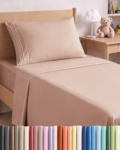 Twin Size 3 Piece Sheet Set - Comfy Breathable & Cooling Sheets - Mauve
