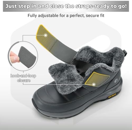 FitVille Snow Boots for men Winter Shoes Fur Lining Waterproof Extra Wide Boots for Men Heat Lock Technology for Outdoor