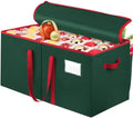 SeasonBliss Christmas Ornament Storage Box, Large Holds 128 Balls, Green