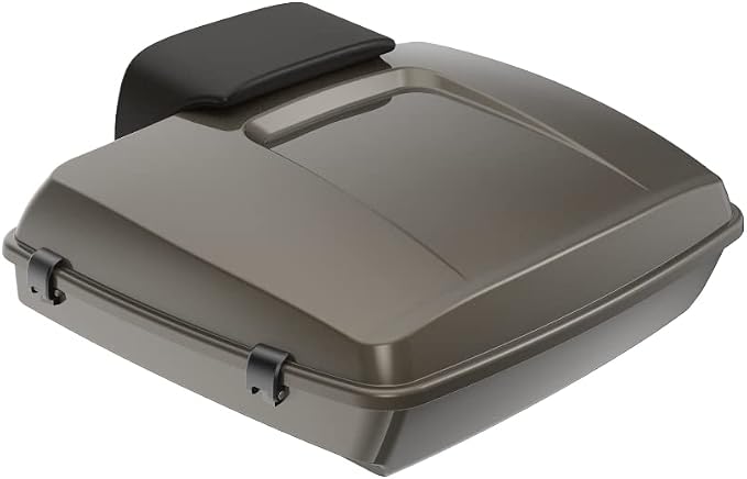 Advanblack Road Glide Tour Trunk Pack River Rock Gray Razor Tour Trunk Pack Backrest Pad for '97-'25 Harley Touring Road King Street Glide Electra Glide CVO models