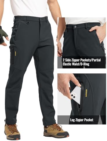 Rdruko Men's Snow Pants Waterproof Ski Pants Insulated Trousers
