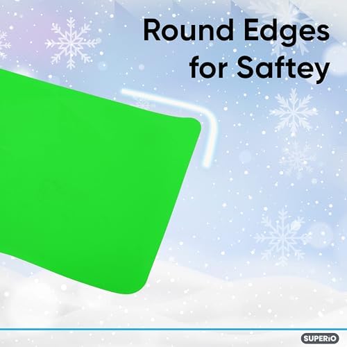 Superio Snow Slider Mat, Flexible Snow Sled Flying Carpet, Roll up Sleds for Kids 36" Lightweight Plastic Snowboard Sled (Green), 12 Pack