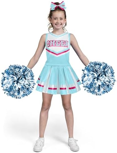 Spooktacular Creations Halloween Girl Cheerleader Costume, Cheer Uniform Set, Cheerleading Outfit for Halloween DressUp Party