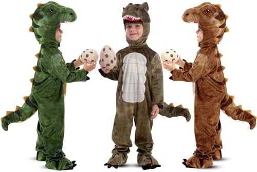 Spooktacular Creations Halloween Realistic T.rex Costume Outfit Dinosaur Jumpsuit with Egg