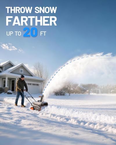 Litheli 40V 21-Inch Brushless Cordless Snow Blower with 2 x 5.0Ah