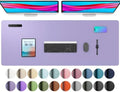 Aothia Faux Leather Desk Mat Mouse Pad, 47.2" x 23.6", Light Purple