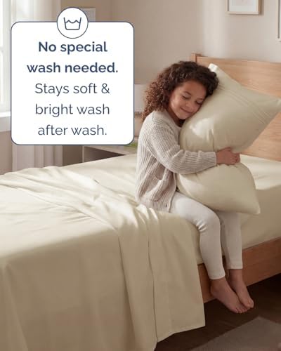 Twin Size 3 Piece Sheet Set - Comfy Breathable & Cooling Sheets - Wheat