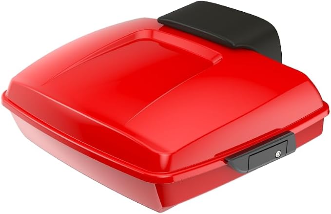 Advanblack Road Glide Tour Trunk Pack Rally Red Razor Tour Trunk Pack Backrest Pad for '97-'25 Harley Touring Road King Street Glide Electra Glide CVO Models