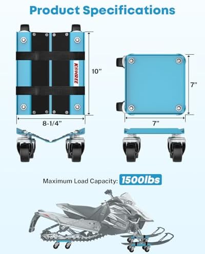 Kohree Snowmobile Dolly Set, Heavy Duty, Carries up to 1500 lbs, 3PCS
