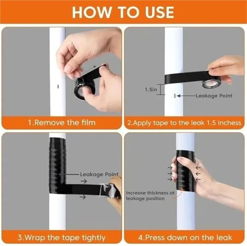 12 Roll 1 Inch X 10 FT Self-Fusing Silicone, Thickness 0.5mm Hose Repair Tape, Heavy Duty and Leak Proof Rubber Hose Tape, Pipe for Water(White)