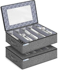 punemi Hard Shell Silverware Storage Box, Flatware Organizer, 2 Pack, Gray