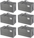 VENO 6 Pack Extra Large Heavy Duty Moving Bags with Wide Opening & Reinforced Handles, Reusable Storage Tote Bags with Strong Zippers for Clothes, College Dorm Essentials & Moving Supplies