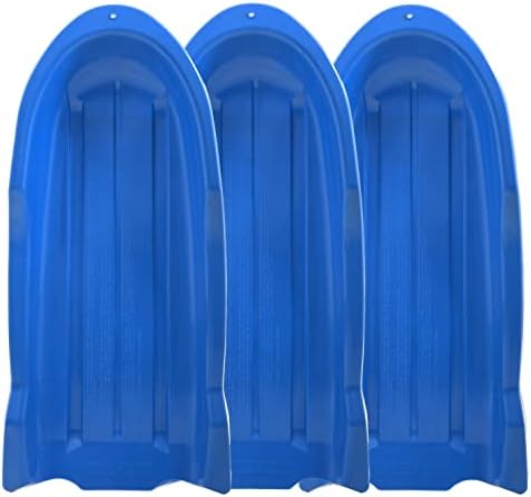 Superio Toboggan Snow Sled for Kids and Adults, 46" Heavy Duty Plastic Open Back Slider with Handles and Hole for Pull Ropes- (Ropes Excluded) Kid and Adult Winter Fun