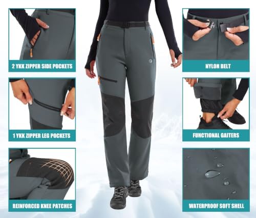 IUGA Snow Pants Womens Ski Waterproof Softshell Insulated Hiking Outdoor