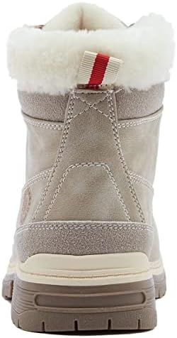 ANJOUFEMME Womens Hiking Snow Winter Boots - Waterproof Outdoor Ankle Boots for Women Comfortable Warm Fur Boots for Backpacking Cycling