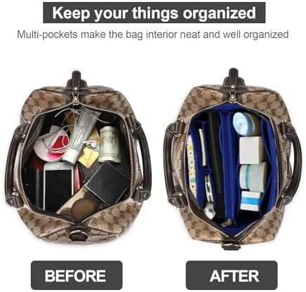 OMYSTYLE Purse Organizer Insert, Felt Tote Bag Organizer Insert with 5 Sizes, Handbag Dividers for Inside Purse, Compatible with Longchamp, Neverful, Speedy and More