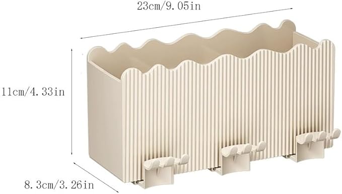 Toothbrush Rack Bathroom Cream Toothbrush Holder Wall-Mounted Toothbrush Holder Two-Person Three-Person Toothpaste Storage Rack Bathroom Toothbrush Holder(L23cm)