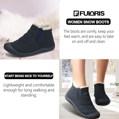 Women's Waterproof Winter Snow Boots Warm Insulation Outdoor Cold Weather Boot for Women Lightweight Fur Lined Non Slip