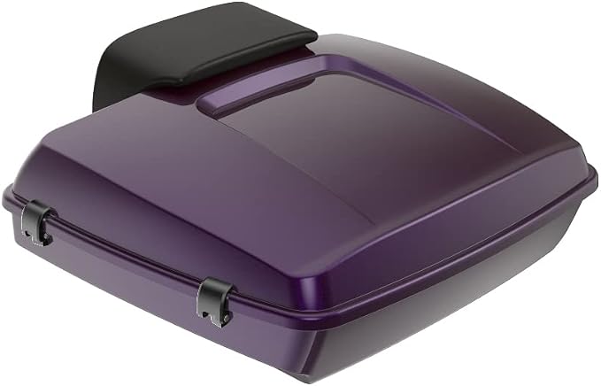 Advanblack Road Glide Tour Trunk Pack Hard Candy Mystic Purple Flake Razor Tour Trunk Pack Backrest Pad for '97-'25 Harley Touring Road King Street Glide Electra Glide CVO models