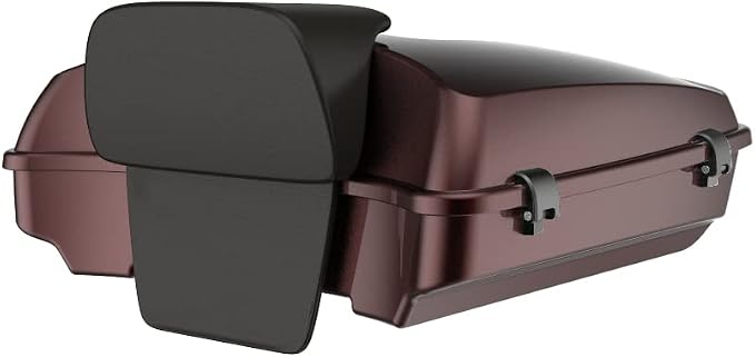 Advanblack Road Glide Tour Trunk Pack Merlot Sunglo Razor Tour Trunk Pack Backrest Pad for '97-'25 Harley Touring Road King Street Glide Electra Glide CVO models