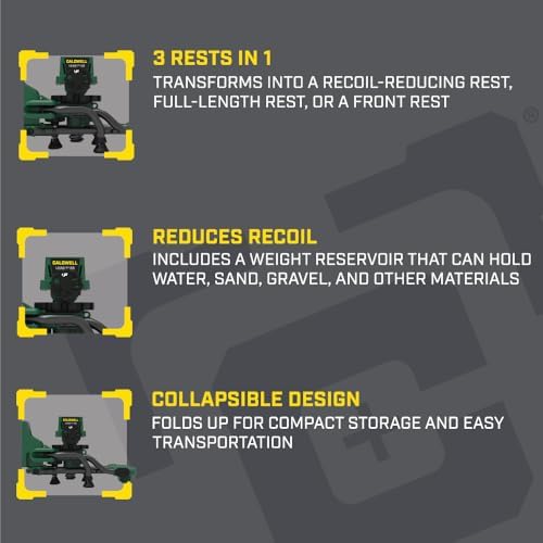 Caldwell Lead Sled Max with Modular Design, Removeable Weight, Front Rest Clamp, for Shooting, Hunting, and Outdoors, Green