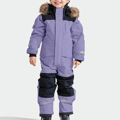 YRAETENM Snow Suit for Kids Boys Girls One Piece Snowsuit Girls and Boys Waterproof Insulated Winter Jumpsuit Coveralls