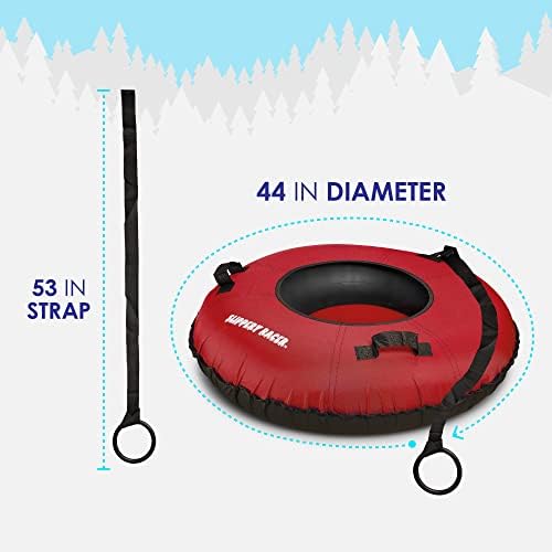 Slippery Racer Heavy Duty Commercial Grade Inflatable Snow Tube with Cover and Rope, PVC Bottom, 44"-Blue