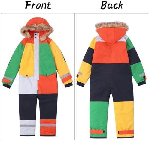YRAETENM Snow Suit for Kids Boys Girls One Piece Snowsuit Girls and Boys Waterproof Insulated Winter Jumpsuit Coveralls