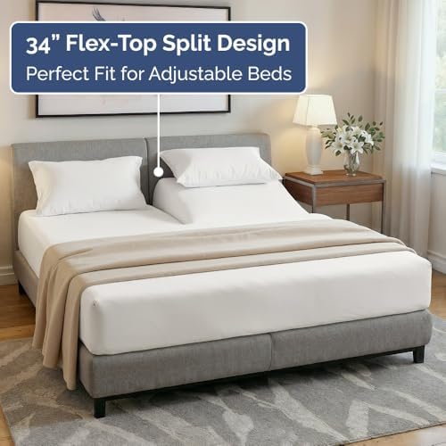 Flex Top Split Head King 4 Piece Sheet Set - Soft & Cooling - Antique White