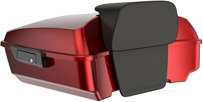 Advanblack Road Glide Tour Trunk Pack Heirloom Red Fade Chopped Tour Trunk Pack Backrest Pad for '97-'25 Harley Touring Road King Street Glide Electra Glide CVO models