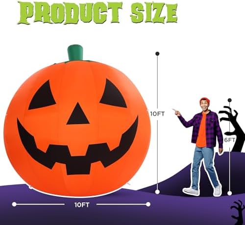 ZPISF 10 FT Halloween Inflatables Giant Pumpkin Outdoor Decorations