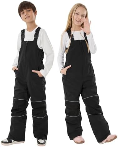 GSOU SNOW Kids Snow Bibs Girls Boys Snow Pants Ski Bibs Overalls(3-16Years)