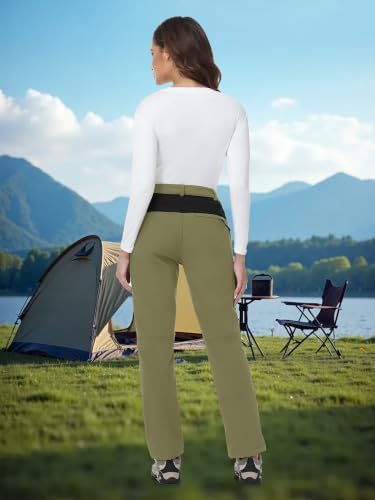 YSENTO Women's Hiking Pants Fleece Lined Winter Waterproof Insulated Snow Ski Work