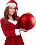 Threan 8 Inch Large Red Matte Christmas Ball Ornaments