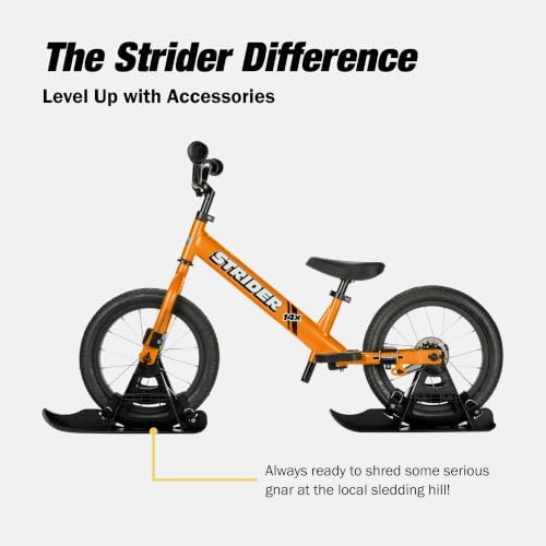 Strider 14x Snow Skis Set, Convert Balance Bike to Sled, for Ages 3–6 Years