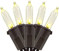 YULETIME 200 Warm White LED Christmas Lights, 66 ft Brown Wire String Light