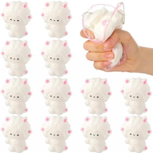 Meooeck 12 Pcs Sheep Fidgets Balls for Adults Mini Sheep Party Favors