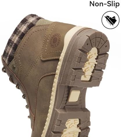 ANJOUFEMME Women Waterproof Hiking Boots Winter Snow Non Slip Outdoor Shoes