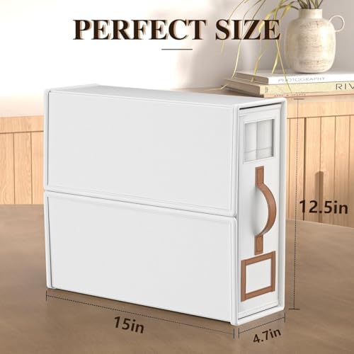 8 Pack Bed Sheets Organizers And Storage,Sheets Set Folder Keeper with Handle,Foldable Bedding Storage Box For Linen Closet,Duvet Cover(King Size-3.7 Gal,White)