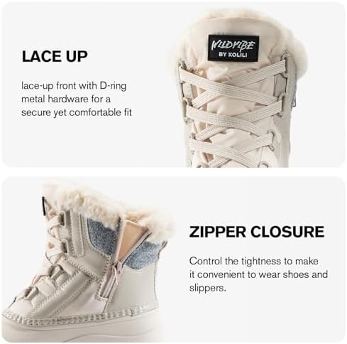 KOLILI Womens Winter Snow Boots Waterproof Warm Duck Walking Boots