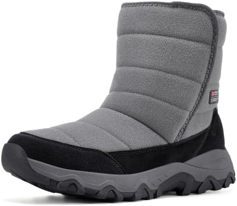 EQW Men's Insulated Snow Boots, -25°F Cold Rated Hook Loop Easy On