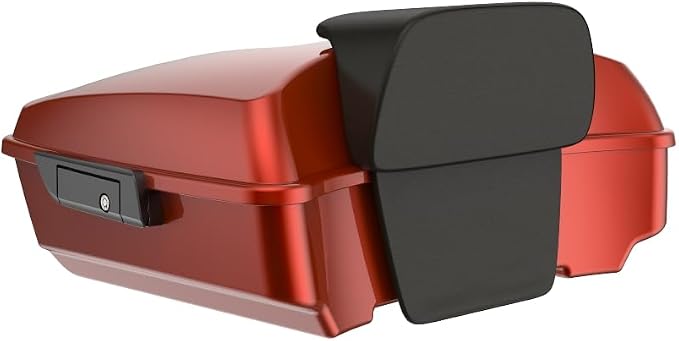 Advanblack Road Glide Tour Trunk Pack Red Rock Chopped Tour Trunk Pack Backrest Pad for '97-'25 Harley Touring Road King Street Glide Electra Glide CVO models