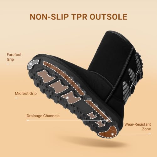 DREAM PAIRS Women's Mid Calf Winter Snow Boots