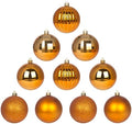 Orange Bronze 2.5" Christmas Balls Christmas Tree Decoration Ornaments Shatterproof Hanging Balls for Birthday Halloween Holiday Wedding Decorations Set of 10pcs