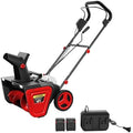 Cordless Snow Blower, Electric Self-Propelled Battery Snow Blower with 2X 20v Battery, Clears 20" Wide, 12" Deep Snow, 180° Rotating Chute, LED Lights for Winter Storm for Sidewalk and Driveways, Red