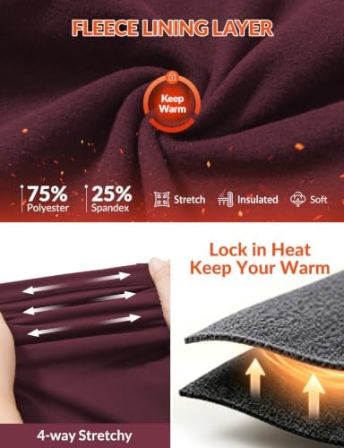 baleaf Womens Fleece Lined Pants with 5 Pockets Thermal Cold Gear