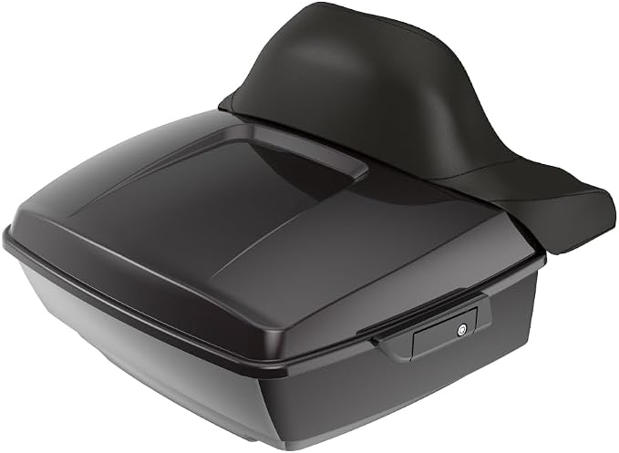 Advanblack Road Glide Tour Trunk Pack Blackened Cayenne King Tour Trunk Pack Luggage +Wrap-Around Backrest Pad for '97-'25 Harley Touring Road King Street Glide Electra Glide CVO models