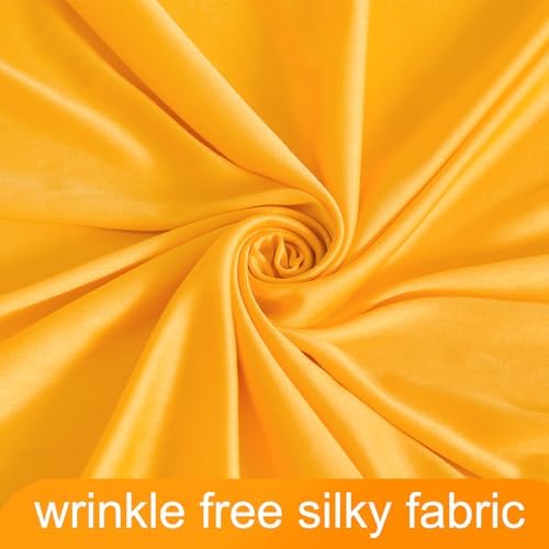 4 Panels Marigold Backdrop Curtain for Parties Wrinkle Free Photo Curtains Backdrop Drapes Fabric Decoration for Wedding Birthday Party Baby Shower 20ft(W) x 10ft(H)