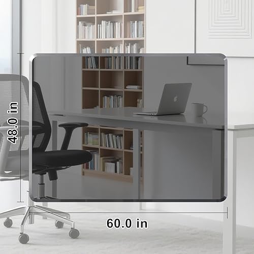 MESAILUP Beveled Edge Office Chair Mat for Carpet or Hardwood Floor Crystal Grey 48" x 60" Clear Chair Mats for Easy Roll On/Off, Hard Heavy Duty and Non-Slip Pad Floor Ultimate Desk Chair Mat
